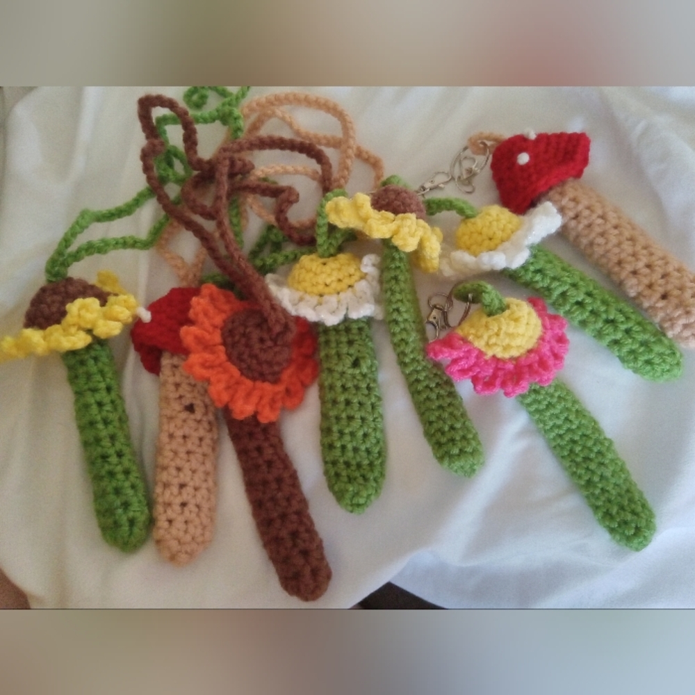 Handcrafted Pen holder crochet lanyard and keychains